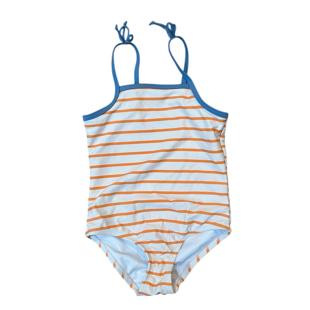 Copper Key | Tie-Shoulder One Piece Swimsuit Breton Stripe Size 4T